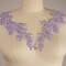 Lavender Beaded Alencon Lace Applique Patch Set of 2 10 Inch Chiffon Backing